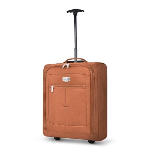Image of LUGG Cabin Size Lightweight Luggage - Durable 600D Polyester Snowflake Push Up Trolley - Solid Wheels - Easyjet, Ryanair, British Airways - Airway Locker (45x36x20cm)