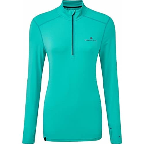 Image of Ronhill Women's Standard Tech Thermal 1/2 Zip Tee, Jade/Grape, 14
