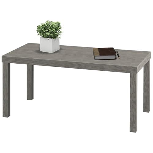 Image of URBNLIVING Coffee Sofa Side End Desk Table for Living Room, Home Office, Functional Accent Furniture, Stylish Desk Table for Office or Living Room, Modern Home Wooden Furniture - Cedar Grey
