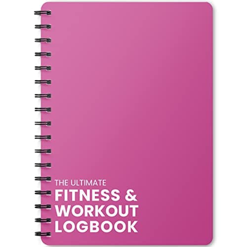 Image of Ultimate Gym Workout Log Book, XL A5 Exercise, Fitness and Training Diary & Journal – 100 Page with Exercise, Cardio & Notes Sections, Set Goals & Track Progress - for Men and Women (Pink)