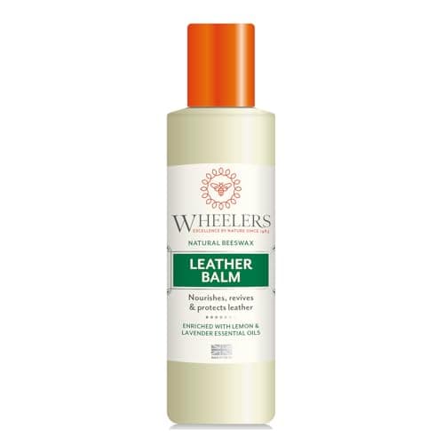 Image of Wheelers Natural Leather Balm (300ml) Natural Beeswax, Infused with Essential Oils, Deep Nourish, Protection and Leather Restorer for Sofas, Car Seats, Shoes, Jackets, Belts and More - Made in UK