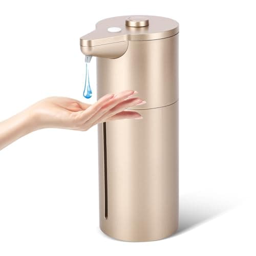 Image of Simplicity 15 Adjustable Touchless Hand Dispenser - 12.5OZ Auto Soap Dispenser for Kitchen & Bathroom - Hands Free Gold