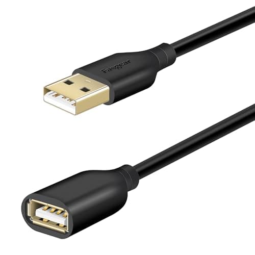 Image of Fasgear 10ft/3m USB 2.0 Extension Cable,A Male to A Female Charging and Syncing USB Extender Cord for CCTV Security Camera/Webcam/Flash Drive/Hard Drive/Mouse/Printer/Webcam/USB LED Light(10ft, Black)