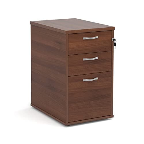 Image of DAMS 600 mm Desk High 3 Drawer Pedestal-Walnut, Wood, Walnut