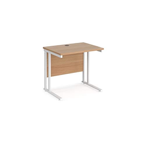 Image of DAMS Maestro 25 WL straight desk 800mm x 600mm - white cantilever frame, beech top