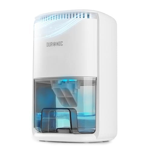 Image of Duronic DH07 WE Mini Dehumidifier, 22.5W Compact Dehumidifier, Automatic Moisture Remover with 1L Tank Capacity, Quiet Home Dehumidifiers for Dust Allergies Asthma & Damp, Bedroom and Bathroom White