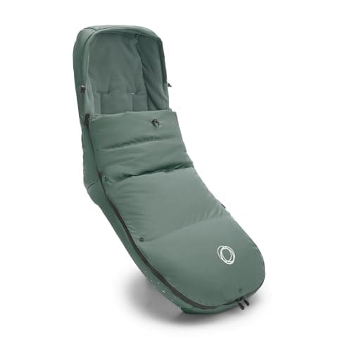 Image of Bugaboo Winter Performance Footmuff for Winter and Extreme Weather, Must-Have Pushchair Accessory with Hood, Shoe Shield and Two-Way Zipper, Warm Cosy Toes in Pine Green