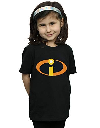 Image of Disney Girls The Incredibles Costume Logo T-Shirt Black 5-6 Years