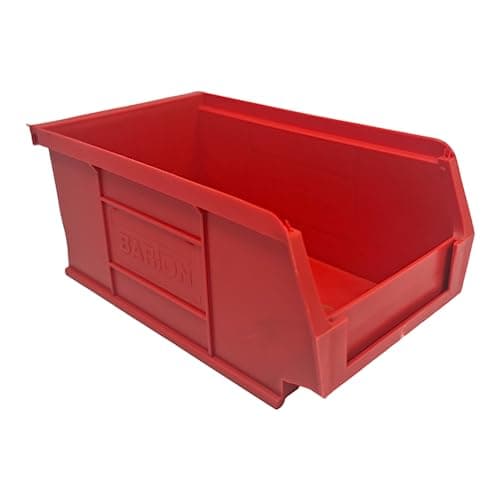 Image of Red Storage Lin Bins | Tool Organiser Bin | Stackable Boxes for Garage | Wall Hanging Box | DIY Storage | Plastic Drawers (Small-165x100x75mm) (5 Bins)