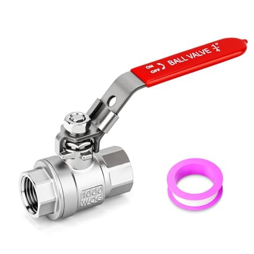 Image of ERGAOBOY 1/4" BSP Female Ball Valve 304 Stainless Steel Full Port Ball Valve with Operation Handle Shut Off Switch, 1000 WOG for Water, Oil, and Gas