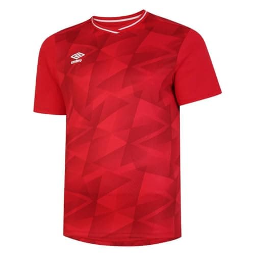 Image of Umbro Men's Triassic Logo Short-Sleeve Jersey XL Vermillion/Jester Red