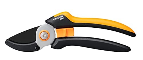Image of Fiskars Anvil Garden Pruners L, Solid, P361, For dry twigs and branches, Non-stick coated, Stainless steel blades, Length: 20.1 cm, Black/Orange, 1057165