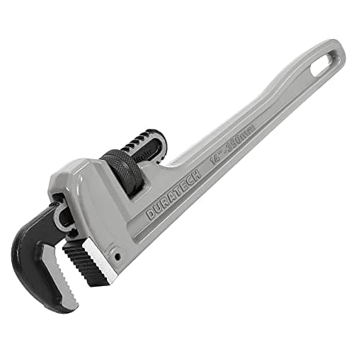 Image of DURATECH 14-inch (350 mm) Pipe Wrench, Heavy Duty Aluminum Straight Pipe Wrench, Adjustable Plumbing Spanner