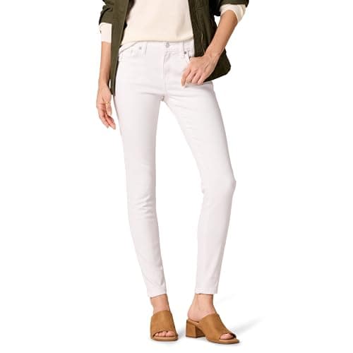 Image of Amazon Essentials Women's Mid-Rise Stretchy Skinny Jeans - Discontinued Colours, White, 14 Short