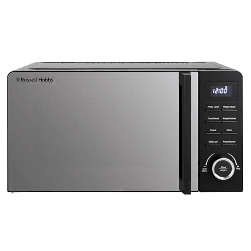 Image of Russell Hobbs Digital Microwave 17l 700W in Black, with 10 Power Levels, 8 Auto-Cook Menus, Defrost & Reheat Function, Button Controls, 95-Minute Timer, Child Lock, RHM1736B