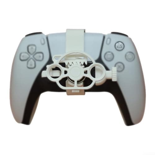 Image of Mini Racing Game Steering Wheel compatible with For PS5 offering compact design and enhanced control for an immersive driving experience in various racing games (white)