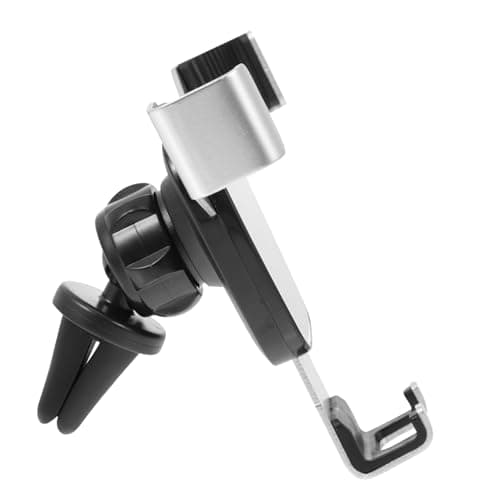 Image of Amosfun Silver Car Phone Mount Dashboard Mobile Phone Holder Abs Aluminium Alloy with Silicone Cushion One-handed Operation Direction Adjustment for Vehicle