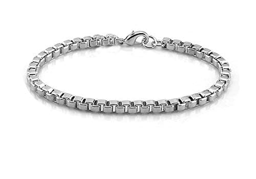 Image of Treasure Bay Womens 3.5mm Solid 925 Sterling Silver Box Chain Bracelet (19.5)
