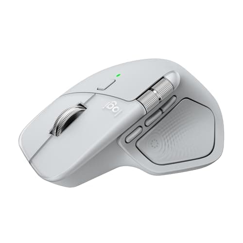 Image of Logitech MX Master 4 for Mac, Ergonomic Bluetooth Mouse with Advanced Performance Haptic Feedback, Ultra-Fast Scrolling, USB-C Charging, MacOS, iPadOS - White Silver