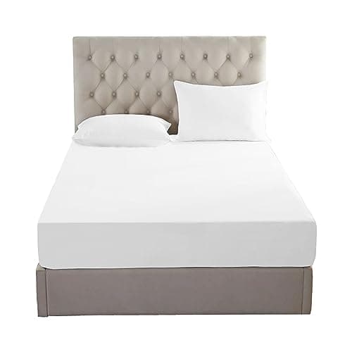 Image of British Home Bedding - 100% Egyptian Cotton 200 Thread Count Fitted Bed Sheet (White, Single)