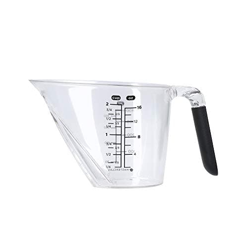 Image of MasterClass Angled Measuring Jug 400ml, Clear BPA Plastic Jug with Handle