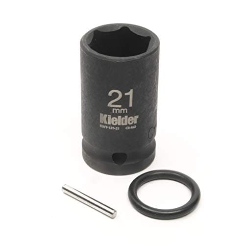Image of Kielder KWT-125-PO 1/2" Mid-Size 21mm Scaffolding Impact Socket (52mm Long) with Pin & O-Ring