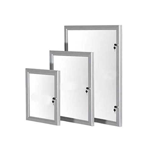 Image of Display Genie External Lockable Tamperproof Poster Display Noticeboard – Silver Anodized Aluminium Frame – Hollow Back – Lockable - Tamperproof Door – Perfect for Displaying Information (A3)