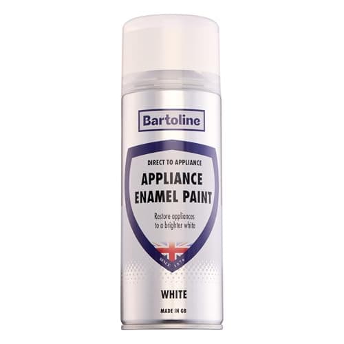 Image of Bartoline Appliance Enamel Paint White 400ml – Gloss Finish Spray for Fridges, Freezers and Washing Machines Fade and Yellowing Resistant – Anti-Rust Appliance Restorer Spray