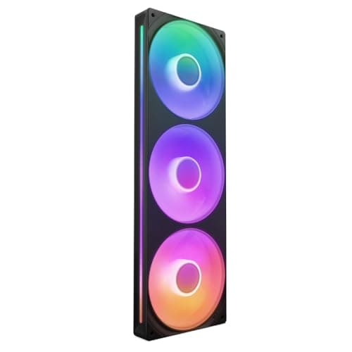 Image of NZXT F360 RGB Core - 360mm Single-Frame Fan Unit with 3 x 120mm RGB Fans - Speed & Lighting Control - High Static Pressure & Airflow - Fluid Dynamic Bearings - 8 aRGB LEDs Per Fan - Black