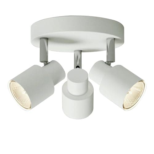 Image of firstchoicelighting Modern Bathroom Ceiling Spotlight Bathroom 3 Way Ceiling Light Fitting Matt White IP44 Rated LED Compatible