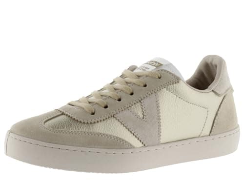 Image of victoria Berlin Ciclista Metallic Leather Effect Low-Top Trainers & Matching Split Leather Pieces 1126197 for Women Platino 38