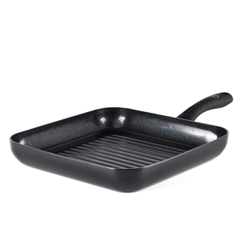 Image of GreenChef Diamond Healthy Ceramic Non-Stick 28 cm Griddle Pan, PFAS-Free, Induction Suitable, Oven Safe up to 160˚C, Black
