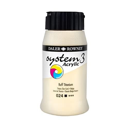 Image of Daler-Rowney System3 Acrylic Paint, Plastic Pot, 16.91oz - 500 ml, Buff Titanium, 0