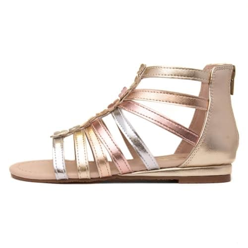 Image of Lilley Girls Metallic Gladiator Zip Up Sandal - Size 12 Child UK - Multicolour