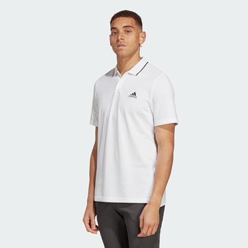 Image of adidas Men's Essentials Piqué Small Logo Polo Shirt, White, L