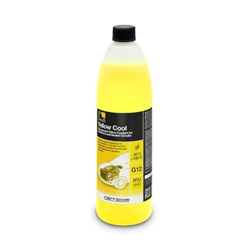 Image of ERRECOM Yellow Cool, Yellow Coolant and Antifreeze -20°C/+106°C, Fluorescent Formulation with organic-based OAT inhibitor package, G12, Ready to Use, 1 Litre