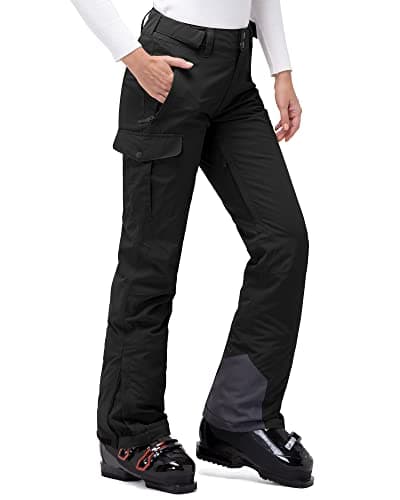 Image of 33,000ft Womens Ski Trousers Waterproof Snow Pants Ladies Warm Lining Winter Softshell Outdoor Windproof Walking Pants Black 30L-S