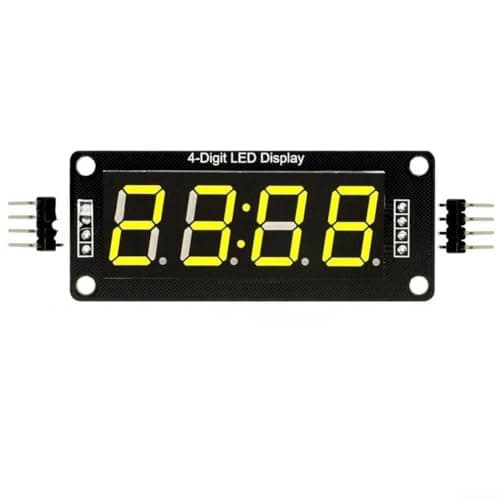 Image of 4-Digit 7-Segment LED Display Module featuring Clock Function, 0.56 Inch Red Green Yellow White Digital Tube for Arduino, 5V(yellow)