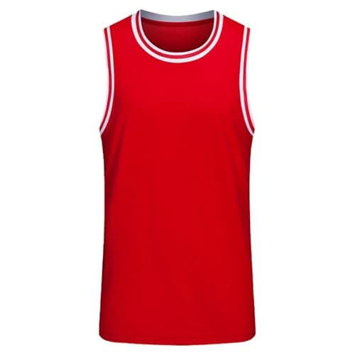 Image of Hedmy Sleeveless Men Basketball Jersey and Shorts Sports Gym Workout Vest Summer Sport Running Jogging Shirts Red M