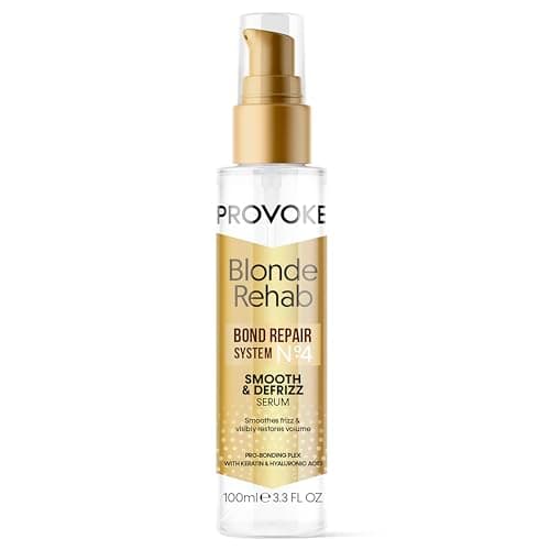 Image of PROVOKE Blonde Rehab N0'4 Smooth and DeFrizz Bond Repair Hair Serum 100 ml, Smoothes Frizz and Restores Volume in 1 Wash with Pro Bonding Complex, Keratin and Hyaluronic Acid, for Blonde Damaged Hair