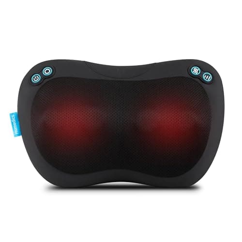 Image of HoMedics Everybody Shiatsu Massage Pillow with Heat – Lower Back, Neck & Shoulder Deep Tissue Muscle Massager with 4 Rotating Nodes, 2 Directions, Heated Massage Cushion, Muscle Discomfort Ease