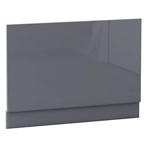 Image of NRG Bath Panel Bathroom Moisture Resistant Wood MDF End Bath Panels Gloss Grey 800mm