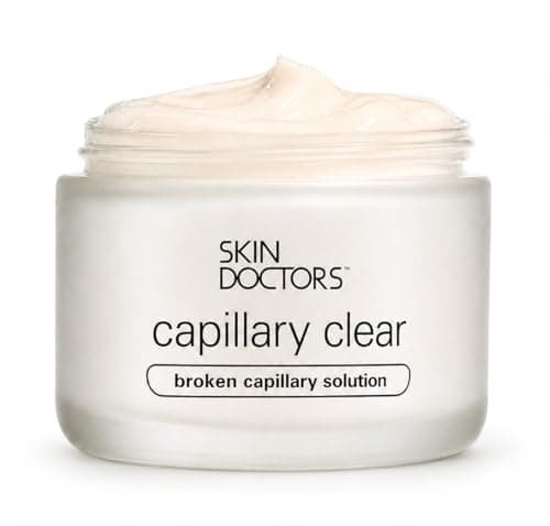 Image of Skin Doctors, Capillary Clear Helps improve the appearance of broken capillaries Reduces the appearance of burst blood vessels help to reduce facial redness and promote an even complexion 50ml
