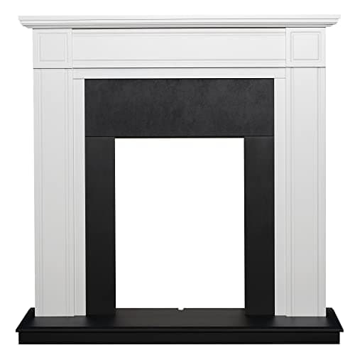 Image of Adam Georgian Fireplace in Pure White and Black, 39 Inch