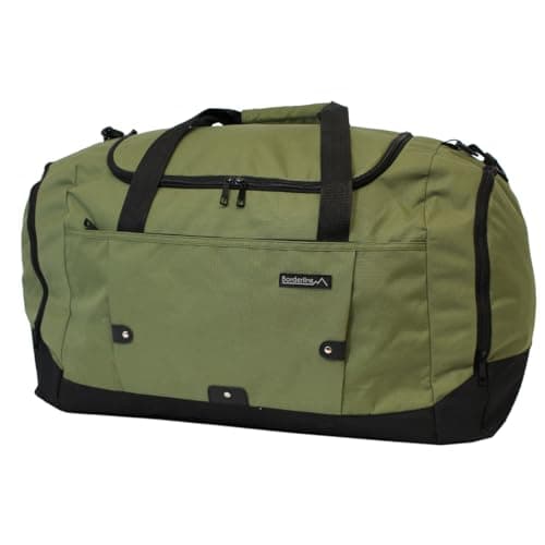 Image of Medium Sports Holdall 40L – 52x31x25cm Gym Bag, Travel Duffle Bag with Shoulder Strap – Lightweight Carry-On Cabin Luggage for Men & Women - Khaki