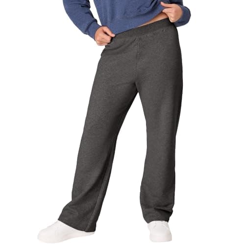 Image of Hanes Women's Open Leg Regular Sweatpants Jogging Bottoms, Slate Heather, S