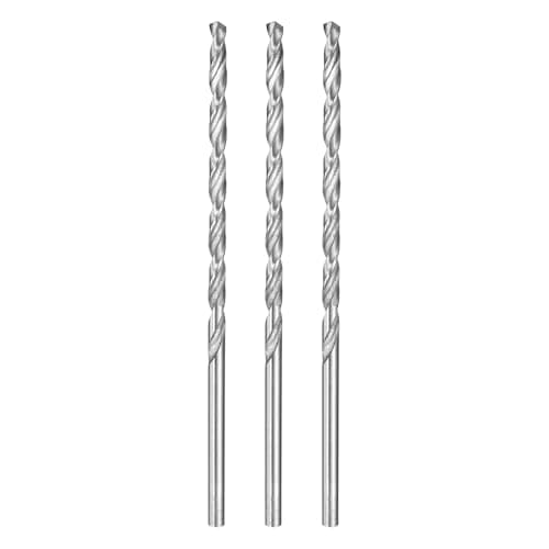 Image of sourcing map 3pcs Twist Drill Bit 4mm Dia 115mm (4.53") Extra Long High-Speed Steel Spiral Jobber Drill Bits Fully Ground Drilling Tools for Wood Plastic Aluminum Thin Metal Sheet