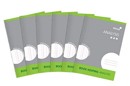 Image of Silvine A4 Book Keeping Analysis, 32 Pages Printed 'Analysis' 7 Columns - Ref SJA4A-P [Pack of 6]