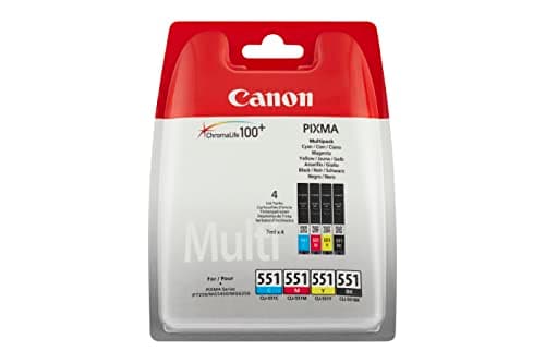 Image of Canon CLI-551 C M Y BK Pack of 4 cartridges (Black Cyan Magenta Yellow) Genuine Canon (Plastic Pack )