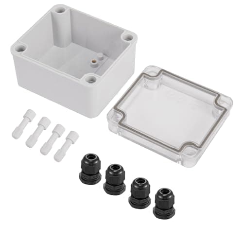 Image of Laisomeke 110 * 80 * 70mm Universal wateproof Junction Box with Clear Grey Cover， Waterproof DIY Electrical Enclosure ABS Plastic Project Box 4.3 x 3.1 x 2.8 inch